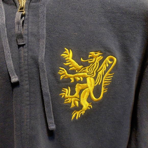 Polo Ralph Lauren Vintage Hoodie Big Lion Crest #4 Patch Large Blue - Picture 2 of 7